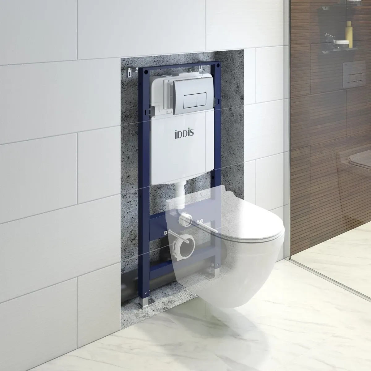 Инсталляция для унитаза IDDIS Optima Home OPH00GCi32K с кнопкой смыва, хром