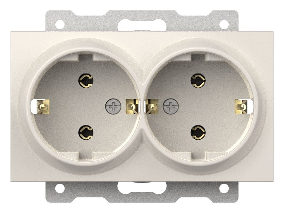 Розетка двойная с заземлением, без рамки Elbi Eleсtriс Zena Vega 609-010200-907