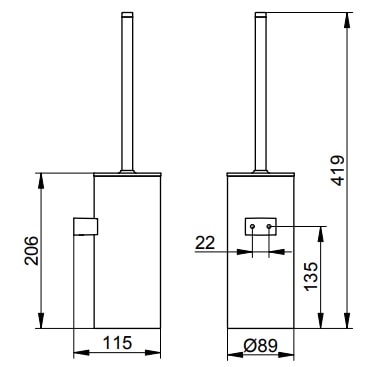 Туалетный ершик Keuco Moll 12769210101 нержавеющая сталь