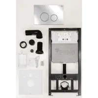 Инсталляция для унитаза Рехау Nova Orb 001 19101061001 с кнопкой смыва, хром