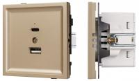Розетка 2хUSB type A и C без рамки Arlight SCT-TENDO 054537