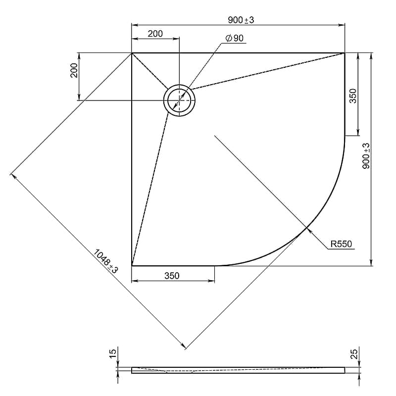 Душевой поддон Jacob Delafon Tolbiac 90x90 E6D329RU-NGM черный матовый