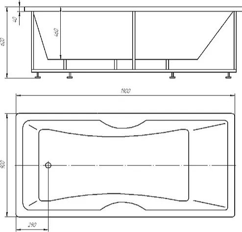 Акриловая ванна Aquatek Феникс 190x90 см FEN190-0000079, белый