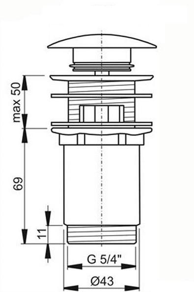 Донный клапан Ravak X01837 графит матовый