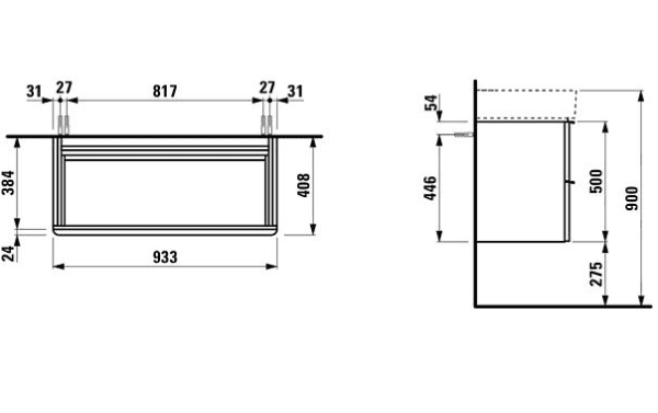 Тумба под раковину Laufen Space 4.1020.2.160.101.1 светлый орех