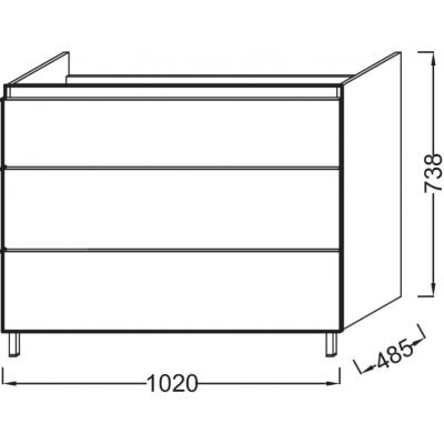 Тумба под раковину Jacob Delafon Odeon Up 102 EB994-E10 квебекский дуб