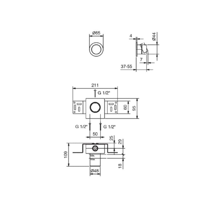 Смеситель для душа Fantini AA/27 33 93 Y063B сталь