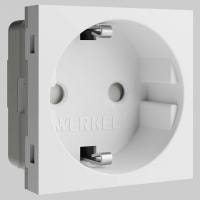 Розетка с заземлением и со шторкой модульная Werkel белый a069368