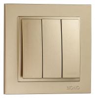 Выключатель трехклавишный Mono Electric Despina 102-222222-114