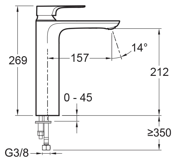 Смеситель для раковины Jacob Delafon Aleo+ E72336-CP