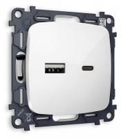 Розетка 2хUSB type A и C без рамки Ambrella Volt OMEGA MO111010