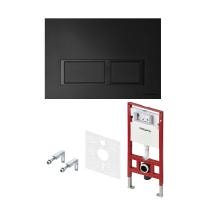 Инсталляция для унитаза Tece TECEspring R S401204 с клавишей смыва черный матовый