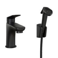 Смеситель для раковины Paini Laguna LAYO205/574 с гигиеническим душем черный матовый