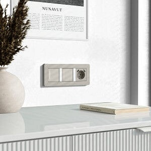 Выключатель двухклавишный с подсветкой без рамки Werkel дымчатый W4523641