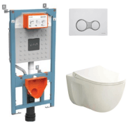 Комплект унитаза подвесного Vitra S40 9860B003-7200 с инсталляцией и сиденьем