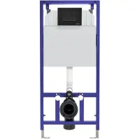 Инсталляция для унитаза Berges Novum S5 040245 с кнопкой смыва, черный матовый