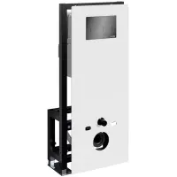 Инсталляция для унитаза WasserKRAFT Glan 66 66TLT.010.ME.WH.PB03 с кнопкой смыва, черный глянец