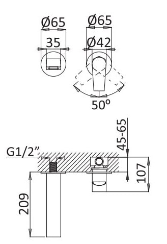 Смеситель для раковины Cezares Nautic NAUTIC-BLI2-BIO белый матовый
