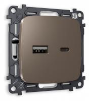 Розетка 2хUSB type A и C без рамки Ambrella Volt Quant MO641010