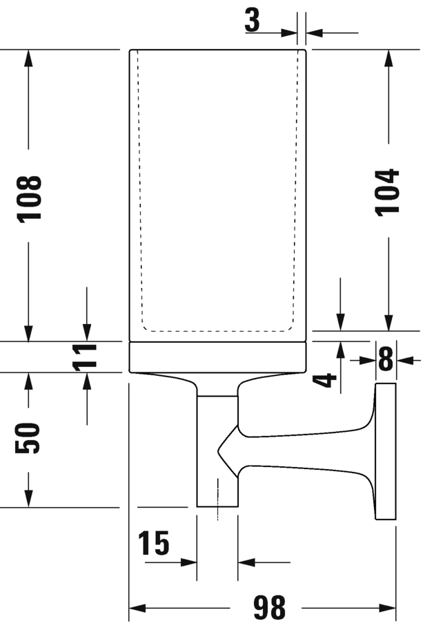 Стакан подвесной Duravit Starck T 0099314600 черный матовый