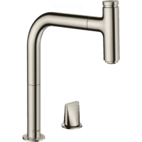 Смеситель для кухни hansgrohe Metris Select M71 200 1jet sBox 73804800 2 отверстия с вытяжным изливом сталь