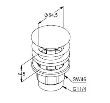 Донный клапан Kludi 10426N0-00 брашированное золото