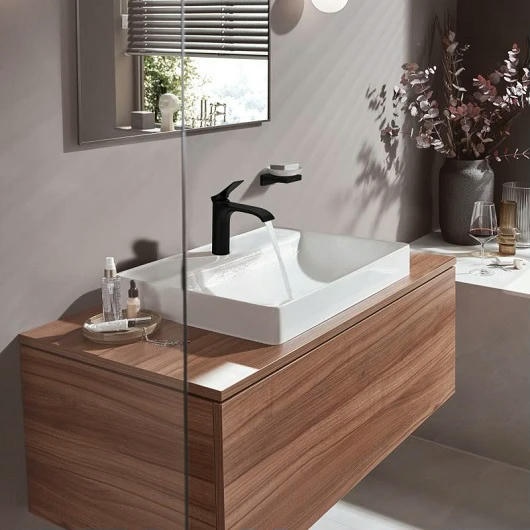 Смеситель для раковины hansgrohe Vivenis 75022670 без донного клапана черный матовый