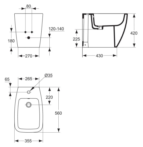 Напольное биде Ideal Standard Ventuno T515001