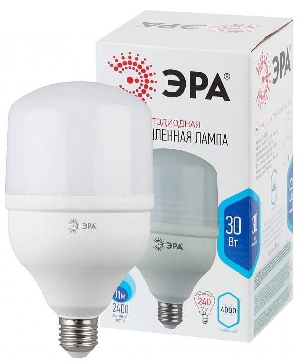 Лампа светодиодная Эра Стандарт E27 30Вт 4000K LED POWER T100-30W-4000-E27