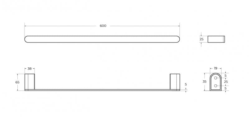 Полотенцедержатель 60 см Cezares Stylus STYLUS-TH-60-01 хром