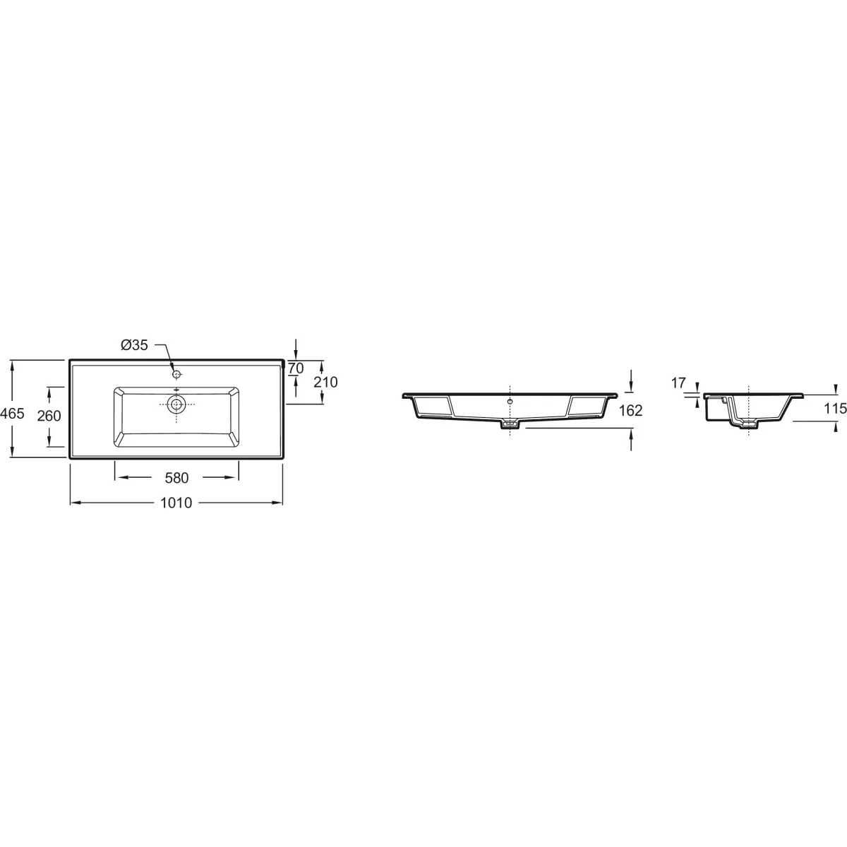 Раковина Jacob Delafon Tolbiac EXBP112-Z-00 101x46,5 см, накладная, белый