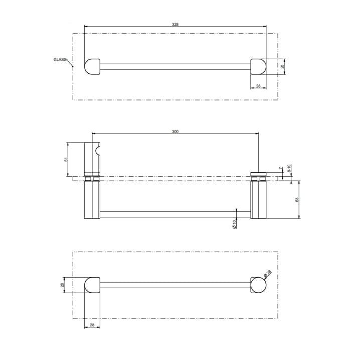 Полотенцедержатель Gessi Rilievo 30 см 59562#299 черный матовый