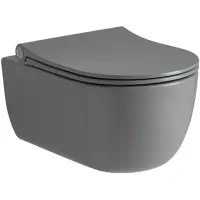 Унитаз подвесной Noken Acro Compact N380000094 безободковый, серый матовый