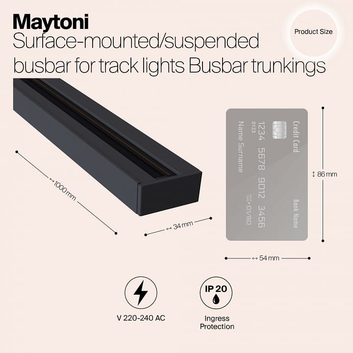 Трек накладной Maytoni Technical Шинопроводы Юнити TRX001-111B