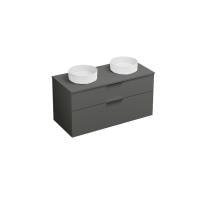 Тумба с двумя раковинами Burgbad Eqio 120 SGUO120F2010G0252C0001*0 серая глянцевая