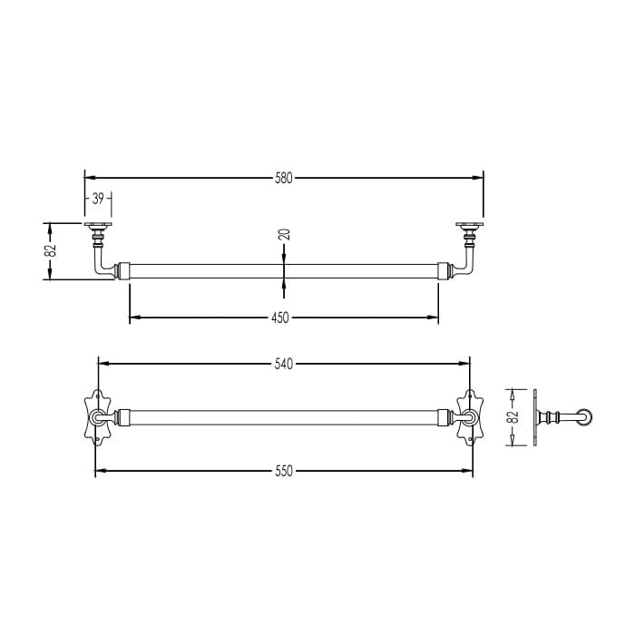 Полотенцедержатель Devon&Devon Mayfair 45 DD102NK сталь