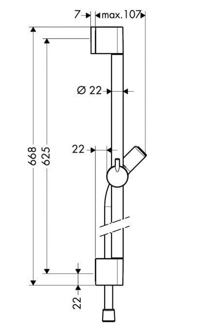 Штанга для душа hansgrohe Unica'Croma 100 27611000 65 см