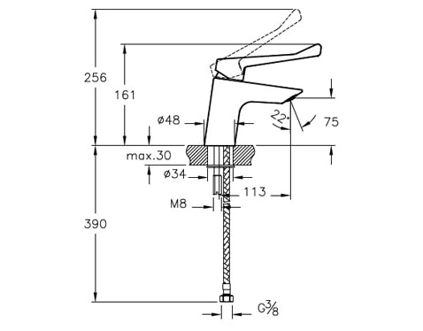 Смеситель для раковины Vitra Aquamed A42484EXP