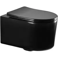 Унитаз подвесной Aquatek Мия AQ2004-MB безободковый, с сиденьем микролифт, черный матовый