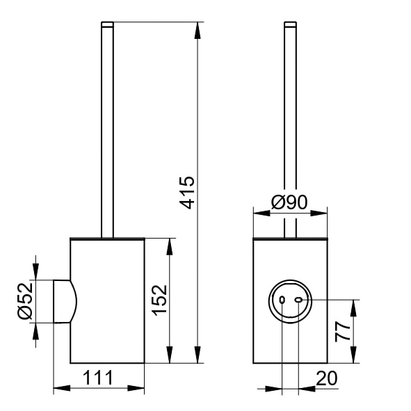 Туалетный ершик Keuco Reva 12864379000 черный матовый