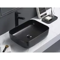 Раковина-чаша CeramaLux 2105B 50x39 см, накладная, черный глянец