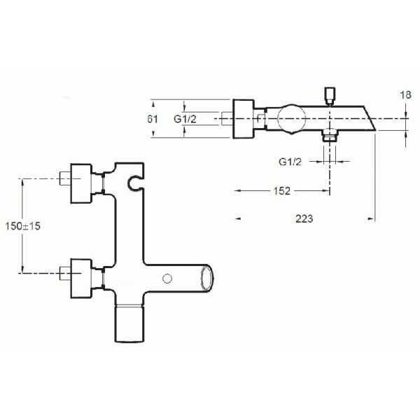 Смеситель для ванны Jacob Delafon Toobi E8963-BN полированный никель