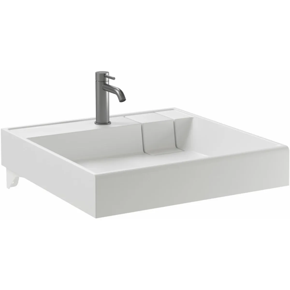 Раковина Ceramicanova Quattro CN0101 60x60 см, над стиральной машиной, с кронштейнами, белый