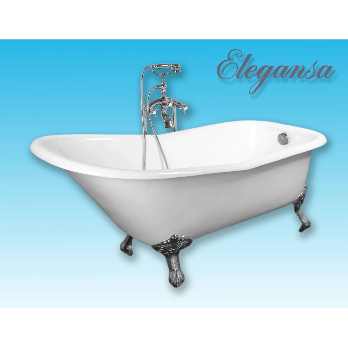 Ванна чугунная Elegansa Schale Chrome Н0000012 167,6x76,5 см, отдельностоящая, белый