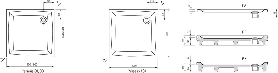 Поддон Ravak Perseus-80 EX A024401310 белый