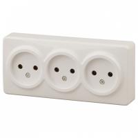 Розетка тройная без заземления Эра Эра Эксперт 11-2207-02