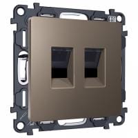 Розетка двойная Ethernet RJ-45 и со шторками, без рамки Ambrella Volt ALFA MA642110