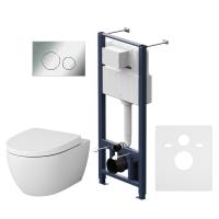 Комплект инсталляция с унитазом AM.PM Awe IS49051.111738 белый хром