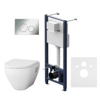 Комплект инсталляция с унитазом и клавишей AM.PM Spirit 2.0 IS49051.701738 белый хром