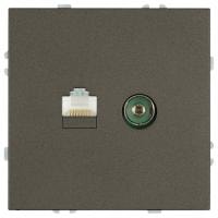 ТВ-розетка и розетка Ethernet RJ-45 без рамки Stekker Эмили 49924